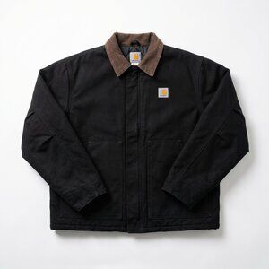 Carhartt Black Jacket With Brown Collar | Color: